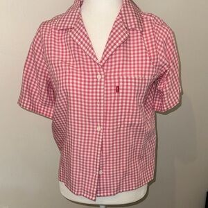 Levi's Pink Checkered Blouse